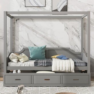 Twin Size Canopy Daybed with 3 in 1 Drawers