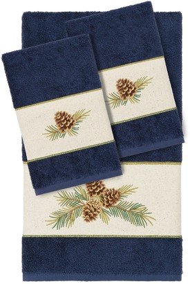 Pierre 3-Piece Embellished Towel - Midnight Blue-AA