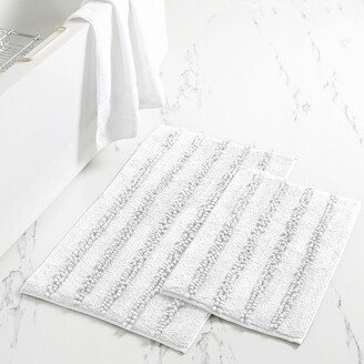 Modern Threads 2 Pack Microfiber Chenille Bath Mat,White