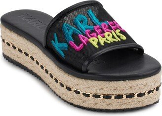 Kamara Embroidered Platform Slide Sandal