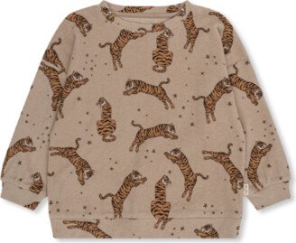 Konges Sløjd ‘Itty’ Sweatshirt With Tiger Motif Unisex - Beige