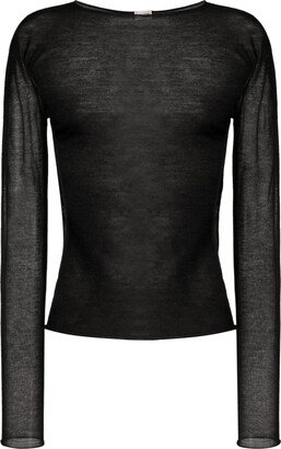 mesh long-sleeve T-shirt