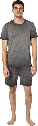 Malibu Collection(r) Tri-Blend Tee and Shorts Set (Mineral) Men's Pajama Sets