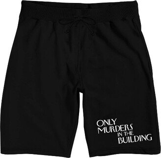 Only Murders In The Building Text Logo Men's Black Sleep Pajama Shorts-XL