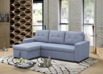 AMERROBIL Polyester Sectional Sofa Reversible Chaise with Pull out Sleeper