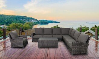 Barbados 7-Piece Sectional Set Outdoor Patio Furniture Rattan Wicker frame includes Club Chair