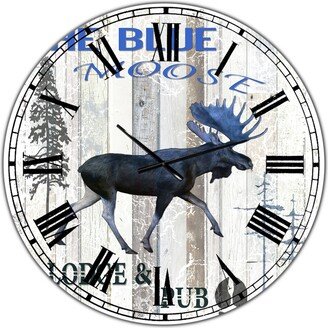 Designart the Blue Moose Oversized Cottage Wall Clock - 36 x 36