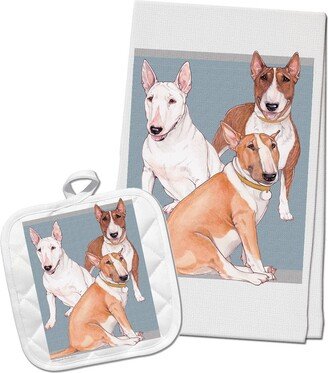 Bull Terrier Kitchen Dish Towel & Pot Holder Gift Set