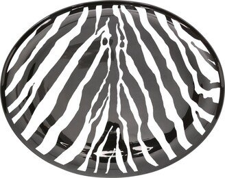 Zebra-Print Oval Serving Plate