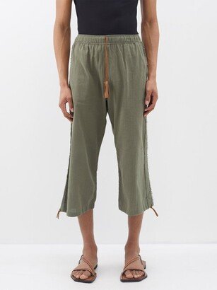 Wolpoch Cropped Cotton-gauze Trousers