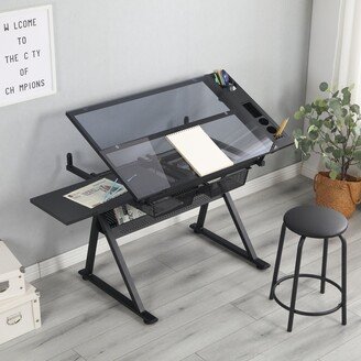 TiramisuBest adjustable tempered glass drafting printing table