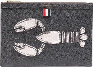 Lobster-Appliqué Clutch Bag