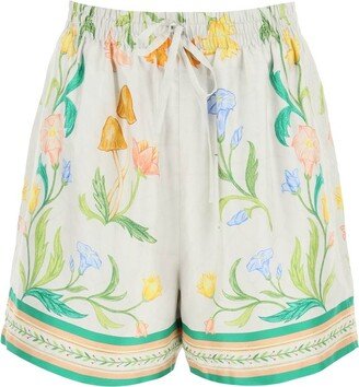 Floral Printed Drawstring Shorts-AA