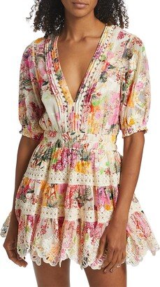 Floral-Embroidered Minidress-AA