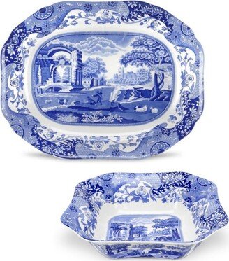 Italian Serving Bowl and Platter Set, 2 Piece