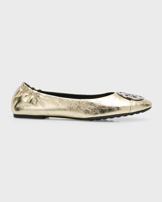 Claire Metallic Medallion Ballerina Flats-AA