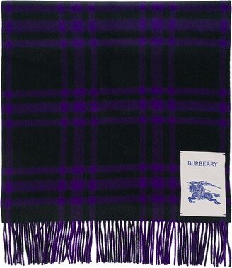 Reversible Checked Fringed-Edge Scarf