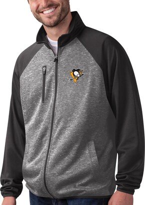 Men's G-III Sports by Carl Banks Black Pittsburgh Penguins Runners Raglan Full-Zip Track Jacket