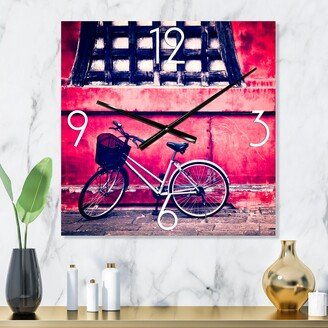 Designart 'Bike By Oriental Zozoji Temple Tokyo' Vintage wall clock