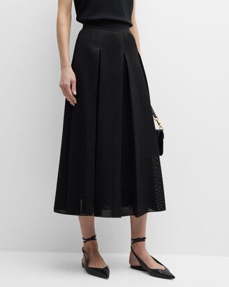 Bilma Pleated Mesh Midi Skirt