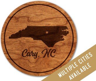 City Or Hometown Coaster - Crafted From Cherry Maple Wood