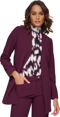 Petite Open-Front Collarless Blazer