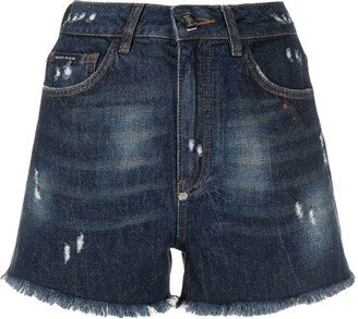 Distressed Denim Shorts-BA