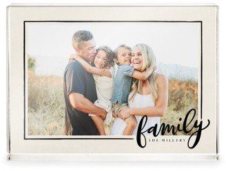 Acrylic Photo Blocks: Family Script Frame Acrylic Block, 5X7, Black