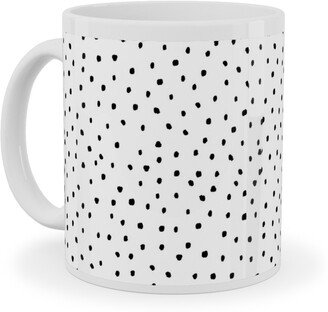 Mugs: Tiny Dot - Black + White Ceramic Mug, White, 11Oz, White