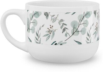 Mugs: Eucalyptus Leaves - Australiana Botanical Latte Mug, White, 25Oz, Green