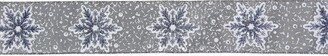 Northlight Gray and White Glitter Snowflake Christmas Wired Craft Ribbon 2.5