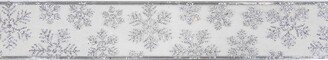 Northlight Sheer Silver Snowflake Christmas Wired Craft Ribbon 2.5