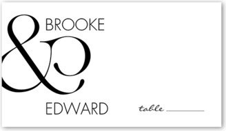 Wedding Place Cards: Ampersand Accent Wedding Place Card, White, Placecard, Matte, Signature Smooth Cardstock