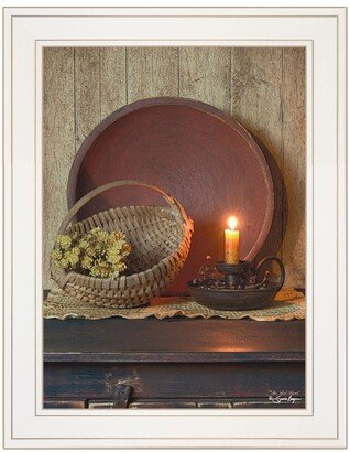 The Red Basket by Susie Boyer, Ready to hang Framed Print, White Frame, 19