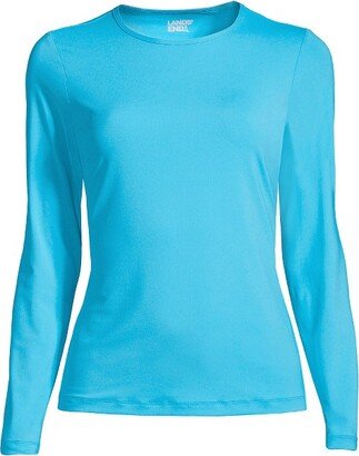 Women's Plus Size Long Crew Neck Long Sleeve Rash Guard UPF 50 Sun Protection Modest Swim Tee - XXX Large Plus - Turquoise