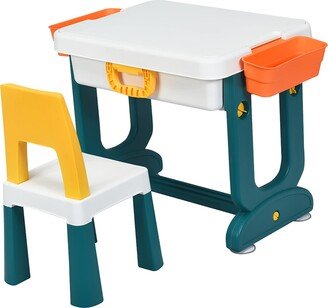 5 in 1 Kids Multi Activity Table and Chair Set Building Block Table