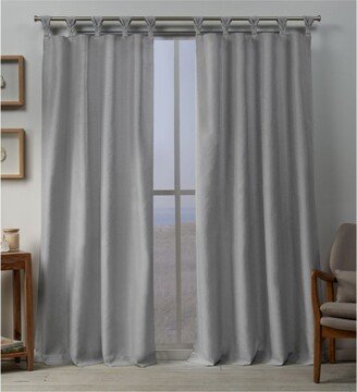 Loha Linen Braided Tab Top Curtain Panel Pair, 54 x 84