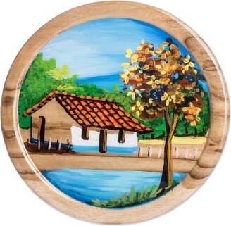 Handmade Landscape Of My Land Wood Decorative Plate