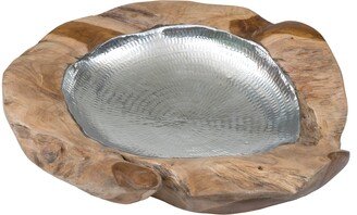 Reclaimed Wood and Aluminum Decorative Bowl