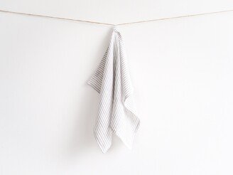 Gray Stripes Linen Kitchen Towel, Natural & Soft Dish Towel