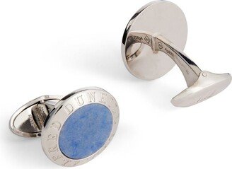 Silver And Agate Logo Cufflinks