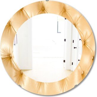 Designart 'Leather Print' Printed Modern Mirror - Oval or Round Wall Mirror - Gold