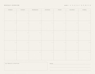 Monthly Overview Pad White