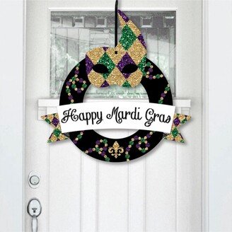 Big Dot Of Happiness Mardi Gras - Outdoor Masquerade Party Decor - Front Door Wreath