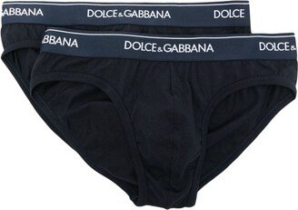 Logo-Waistband Slip-On Briefs (Pack Of Two)