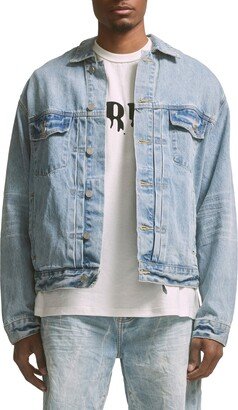 Embroidered Cotton Denim Trucker Jacket