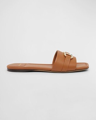 Leah Gancini Bit Leather Slide Sandals