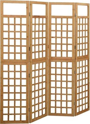 Global Pronex 4-Panel Room Divider/Trellis Solid Fir Wood 63.4