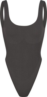 Recycled Nylon High Cut Bodysuit | Ash