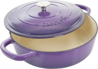 Crock-Pot Artisan 2 Piece 5 Quart Enameled Cast Iron Braiser with Lid in Lavender